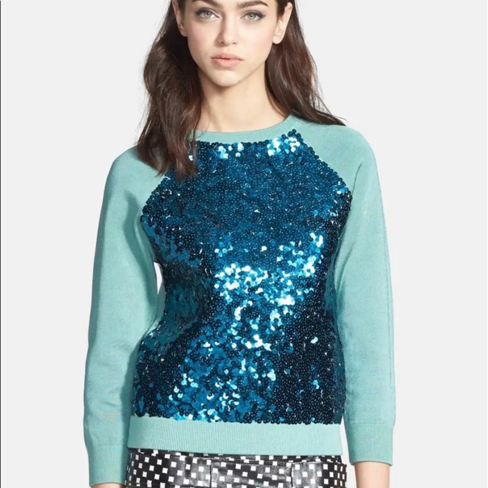 Marc by Marc Jacobs Sequin Front Crewneck Sweater